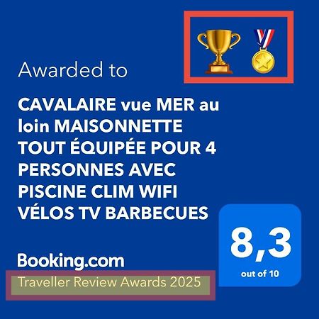 Cavalaire Vue Mer Au Loin Maisonnette Tout Equipee Pour 4 Personnes Avec Piscine Clim Wifi Velos Tv Barbecues Kültér fotó