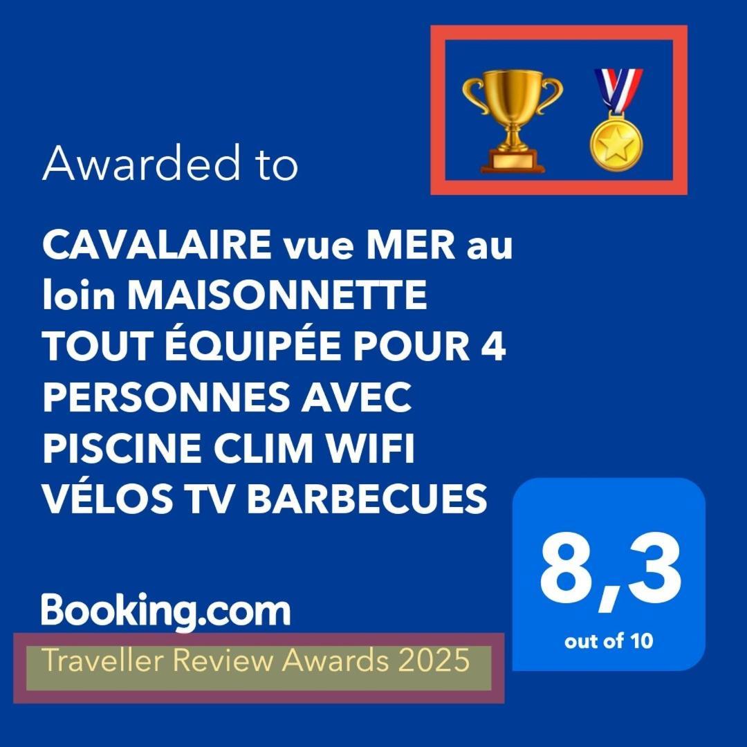 Cavalaire Vue Mer Au Loin Maisonnette Tout Equipee Pour 4 Personnes Avec Piscine Clim Wifi Velos Tv Barbecues Kültér fotó