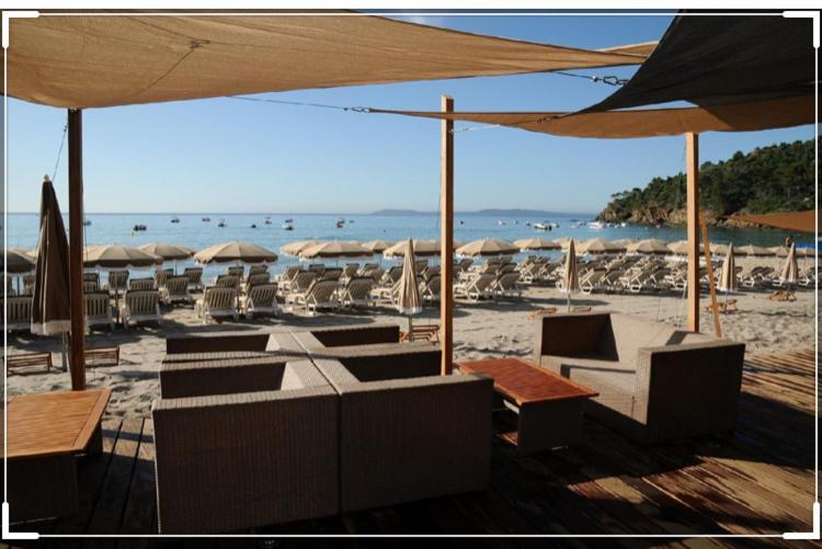 Cavalaire Vue Mer Au Loin Maisonnette Tout Equipee Pour 4 Personnes Avec Piscine Clim Wifi Velos Tv Barbecues Kültér fotó