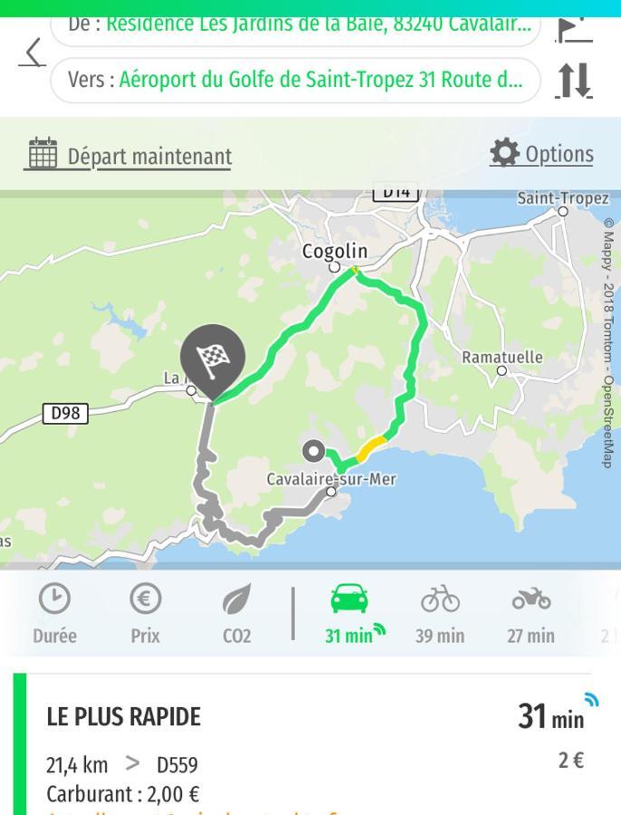 Cavalaire Vue Mer Au Loin Maisonnette Tout Equipee Pour 4 Personnes Avec Piscine Clim Wifi Velos Tv Barbecues Kültér fotó
